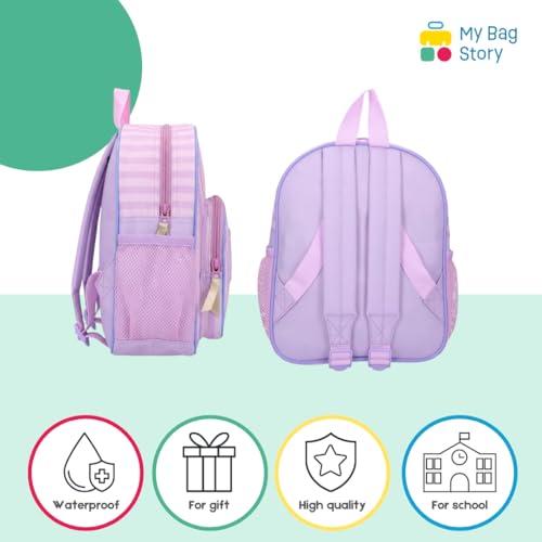 mybagstory - Mochila Kuromi para niños, ideal para guarderías y ocio, 29 x 23 x 8 cm, mochila para niña, color púrpura y rosa, impermeable