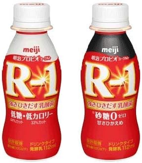 Amazon クール便 明治ヨーグルト2種類 R 1ドリンクタイプ 砂糖0 甘さ控えめ R 1 ドリンクタイプ低糖 低カロリー セット 112ml 12本 2種類 合計24本入り ノーブランド品 ドリンクヨーグルト 通販