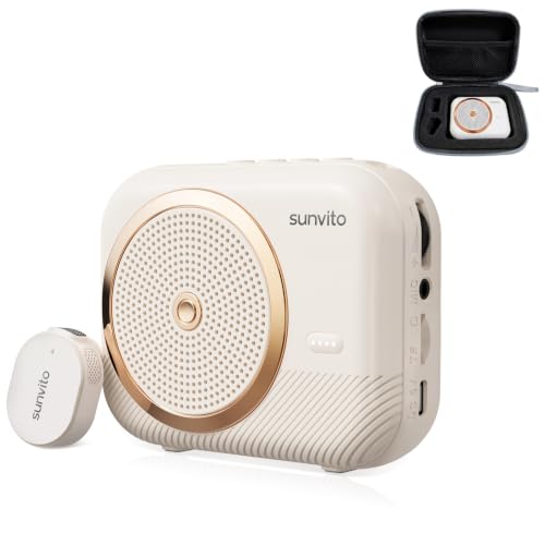 Portable Bluetooth Speaker Voice Amplifier with 1 Wireless Microphone for Headphones, Mini Rechargeable Voice Amplifier for Teachers (Single Microphone)