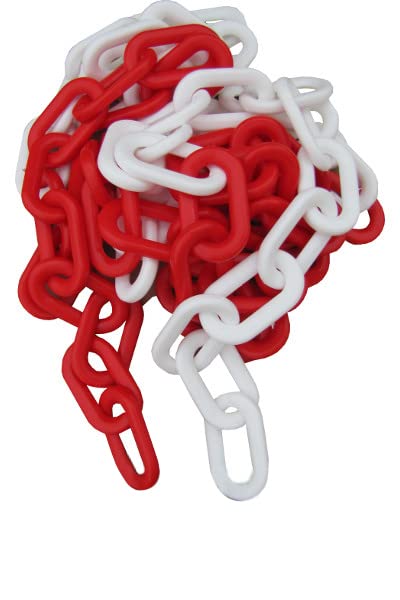 Flexibarrier barrier chain, plastic chain, 8 mm chain, 25 m (red-white)