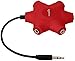 Amazon Basics 5-Way Multi Headphone Audio Splitter Connector, Red