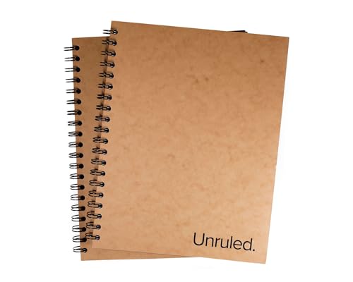 Unruled. Blackout Blank Spiral Notebook/Journal, 55 Sheets of Premium 70lb Blac…