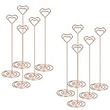 Table Photo Holder Volla Table Number Stand Place Card Holders Wire Metal Memo Clip Holder 8.6 Inch for Photo Picture Note Name Menu - 10pcs(Rose Gold)