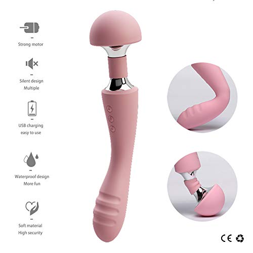 Spring Tide Double Head Massager Double Motor,10 Vibration Frequency,Ergonomic Design,Super Massage Effect,Waterproof, Silent, USB Charging