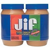 JIF Extra Crunchy Peanut Butter 40 oz Jar (2 Pack)