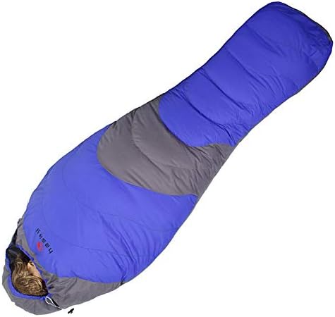 寝袋 アウトドア超軽量ミイラダウン寝袋キャンプ用圧縮サックシングル アウトドアお布団 登山 アウトドア マーケット Blue 車中泊 Color 保温性