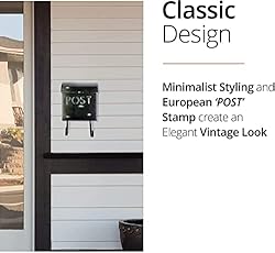 NACH Rustic Black Mailbox with Newspaper