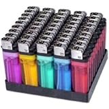 Classic Cigarette Lighters Disposable, Wholesale Pack Lot (50), Assorted Colors