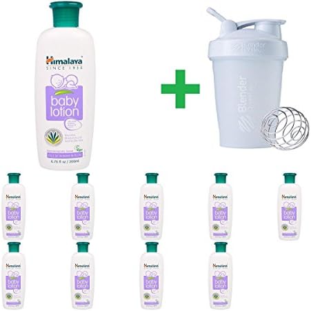 Himalaya, Baby Lotion, Oils of Almond &amp; Olive, 6.76 fl oz (200 ml)(10 Packs)+ Assorted Sundesa, BlenderBottle, Classic With Loop, 20 oz