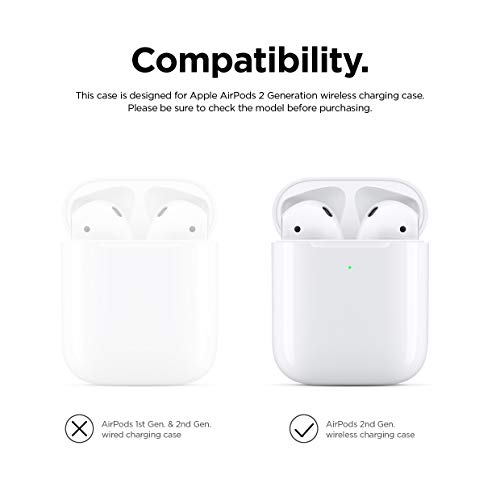 elago Duo Case Compatible with Apple AirPods 2 Wireless Charging Case, Front LED Visible, Anti