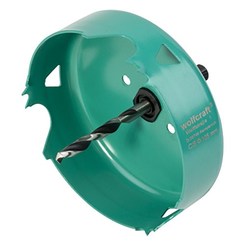 wolfcraft Carbon Steel Hole Saw, Ø 105 mm for Wood and Drywall