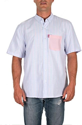 Animal Tropikal Men's Short Sleeve Shirt Mix Agua Salada Large