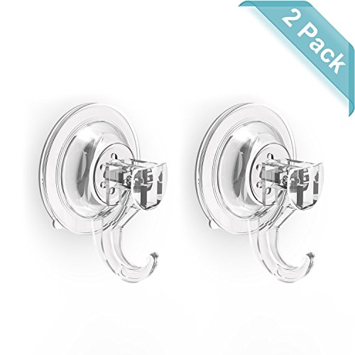 ilikable Home Bathrom Clear Hooks 2 Pack Shower Suction Shower Kitchen Wall Tile Hooks Holder