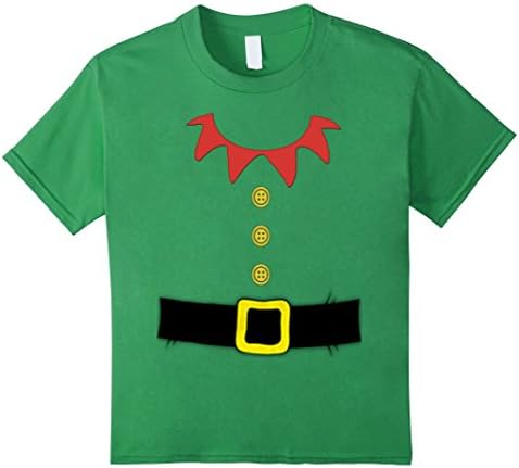 Kids Santa Elf Costume Holiday Christmas Shirt for Kids &amp; Adults 6 Grass