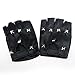 Voberry® Mens Women Faux Leather Studded Driving Motorcycle Half-finger Gloves