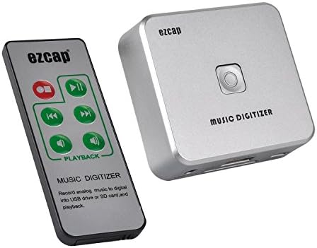 YOTOCAP Music Player Music Digitizer Record analog music in USB drive or SD card, RCA R/L 3.5mm Input To USB Audio Capture Grabber Converter Adapter, With Remote Control, no computer required