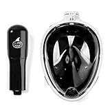 SeaFin Mask - Full Face Snorkel Mask Technology. Mouthpiece-Free Design. Anti-Leaking, Anti-Fogging. GoPro Compatible. Adult and Youth Sizing.