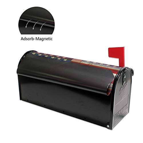 Naanle Patriotic American Flag Magnetic Mailbox Cover, 4th of July Star and Stripe Mailbox Wrap Home Decorative for Standard Size 20.8"(L) x 18"(W)