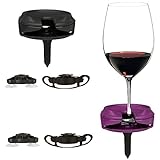 Outdoor Wine Glass Holder Gift Pack for Couple by Bella D'Vine - 2 Holders & 2 Set's of 3 Attachments In Carry Bag - Holds Stemware and Stemless wine glasses - Purple & Graphite Grey