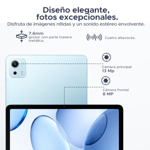 Easerush P12 Plus Tablet 12.2 Pulgadas, Android 16 & Gemini AI, 48GB RAM+256GB ROM/2TB, 120Hz 2.4K, T7300 Octa-Core, 12000mAh, Altavoces Cuádruples, Widevine L1/Tablet con Teclado y Ratón/Funda-Azul