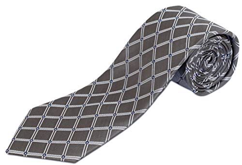Extra Long Gray Diamond Silk Tie