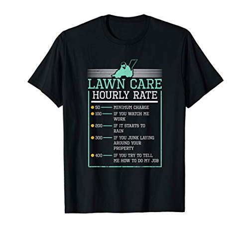 Lawn Care Hourly Rate Pricing Chart Funny product Men Gifts T-Shirt - Thumbnail 2