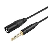 CableCreation 30 Feet TRS 6.35mm (1/4 Inch) Male to XLR Male Cable,Black
