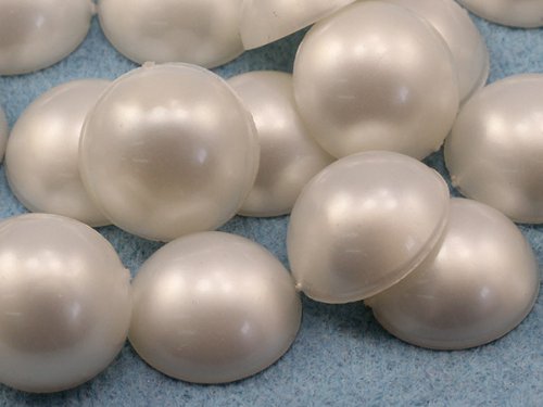 9mm Pearl (Molded) .PRL Flat Back Acrylic Round Cabochons Plastic Pearl Gems for Jewelry Making Costume Making Cosplay Jewels Embelishments - 75 Pieces — image 1
