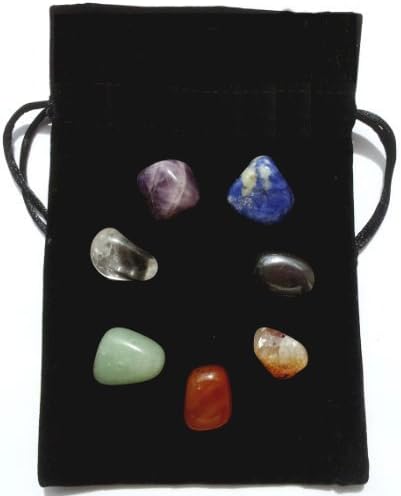 Beautiful Chakra Crystal Healing Stones Set. Chakra Balancing Gemstones Kit. Energy Clearing Crystals. Use in Meditation or Yoga. Tumble Polished Palm Stones. Reiki Healing. Chakra Gift.