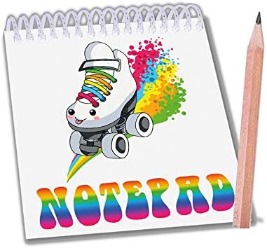 Rainbow Roller Skates / Skating Party Notepads & Pencils (Pack of 6)