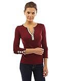 PattyBoutik Women's Notch Neck Buttons Trim Top