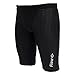 Flow Accelerate Swim Jammers - Size 21 to 32 Swimming Jammer Shorts for Boys in Black, Navy, and Blue (30, Black Crescents)