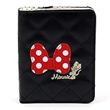 Disney Minnie Mouse Dot Ribbon Wallet Card Coin Holder Organizer For Girl Women (Black), Small