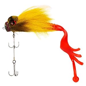 Nrpfell 1 Pièces Séries Big Bait Leurre De Pêche Rat De Résine De Souris Leurre Brochet Eau Fraiche Eau Salée Leurres De Pêche à La Mouche Avec Crochets Doubles,jaune