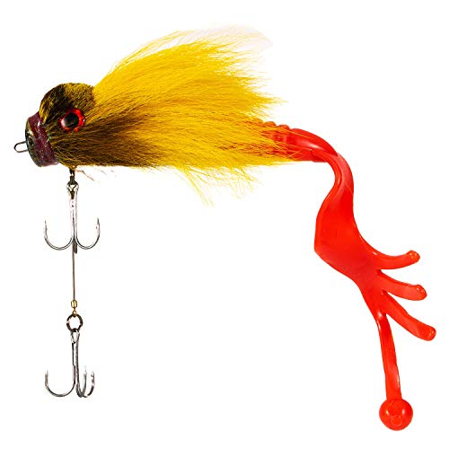 Nrpfell 1 Pièces Séries Big Bait Leurre De Pêche Rat De Résine De Souris Leurre Brochet Eau Fraiche Eau Salée Leurres De Pêche à La Mouche Avec Crochets Doubles,jaune