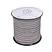 BoRuo Micro-Fiber Flat Leather Lace Beading Thread Faux Suede Cord String Velet 50 Yard Roll Spool 5mm Grey Color with Acrylic Jar