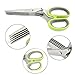 CETHIAS Herb Scissors,Multipurpose Kitchen Stainless Steel Shear with 5 Blades & Cover with Cleaning Comb & BONUS Cleaning Brush,Green