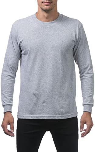 Next Level Mens Cotton Long-Sleeve Crew - HEATHER GRAY - L