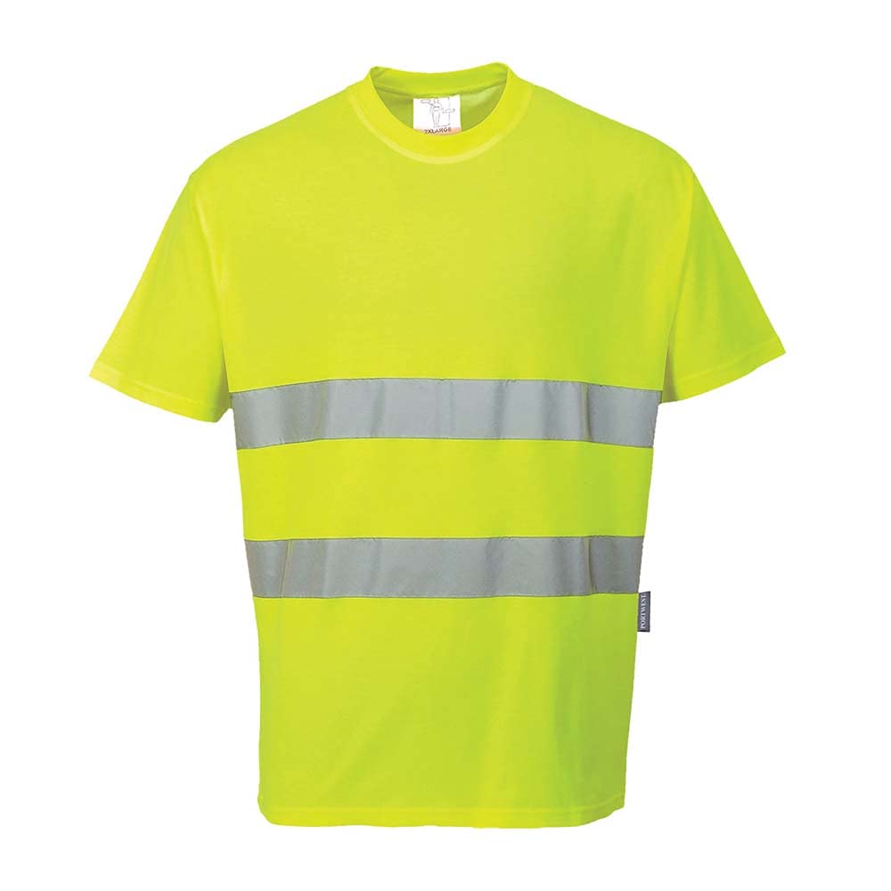 Portwest Cotton Comfort T-Shirt, Size: XL, Colour: Yellow, S172YERXL