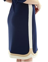 PattyBoutik Mujer Ribete De Color Vestido de manga 3 4