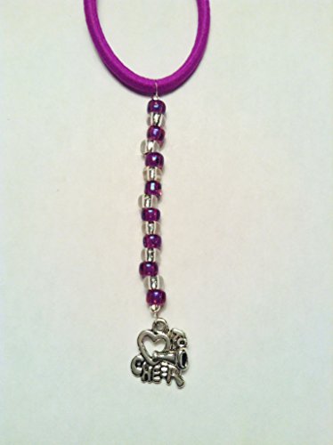 TagTailz I Love to Cheer Charm with Purple Beads Unique Fashion Accessory Gifts for Girls - Gifts for Tweens Tie them anywhere!!!