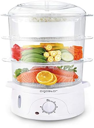 Aigostar Fitfoodie 30CFO - Cuiseur vapeur électrique 0% BPA. Puissance de 800W, minuterie, 3 niveaux indépendants de cuisson. Cuisine saine. Design exclusif. - Cuisine A Vivre Aigostar Fitfoodie 30CFO - Cuiseur vapeur électrique 0% BPA. Puissance de 800W, minuterie, 3 niveaux indépendants de cuisson. Cuisine saine. Design exclusif.