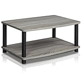 FURINNO 13191GYW/BK Turn-N-Tube No Tools 2-Tier Elevated TV Stands (Kitchen)