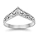 Sterling Silver Women's Filigree Thumb Chevron Ring (Sizes 4-10) (Ring Size 8)