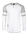 ZIMEGO Men's Long Sleeve Athletic Contrast Stripes Arm Raglan Henley