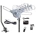 McDuory Outdoor 150 Miles Digital Antenna 360 Degree Rotation Amplified HDTV Antenna -Support 2 TVs-UHF/VHF/1080P/4K - Infrared Remote - 40ft RG6 Cable and Mounting Pole Included