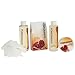 Red Pomegranate Home Spa Bath Basket - Bath & Body Set For Women - Contains Shower Gel, Bubble Bath, Body Lotion, Pomegranate Bath Salt & Pouf in Red Tub