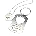 O.RIYA Stainless Steel Father Daughter Keychain Necklace Set