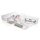 Break-Resistant Plastic Drawer Organizers | 6 Piece Set