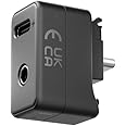 Coyktonty External Microphone Adapter for Insta360 X5 Camera, 3.5mm and Type-C Audio Ports Support Charger and Record for Insta360 X5